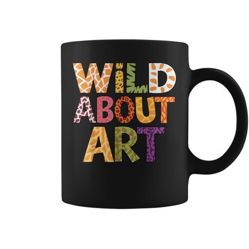 Wild About Art Books Animal Safari Children's Art Teacher Graphic Print Coffee Mug - Bookorys CA