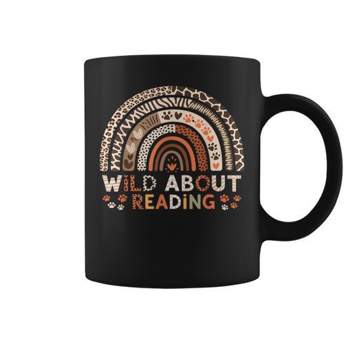 Wild About Reading Books Reader Lover Library Day Librarian Graphic Print Coffee Mug - Bookorys AU