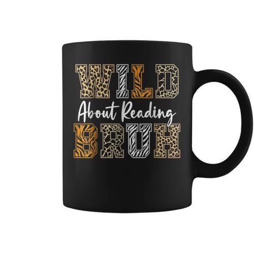 Wild About Reading Kid Love Wild Animal Books Back To School Graphic Print Coffee Mug - Bookorys DE