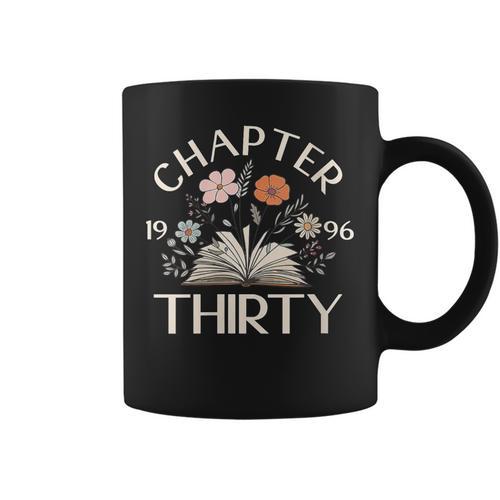 Women's 1996 Chapter Thirty 30th Birthday Decoration Wildflower Book Graphic Print Coffee Mug - Bookorys