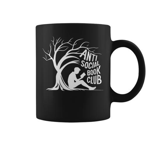 Women's Anti Social Book Club Introvert Reader Bibliophile Graphic Print Coffee Mug - Bookorys AU