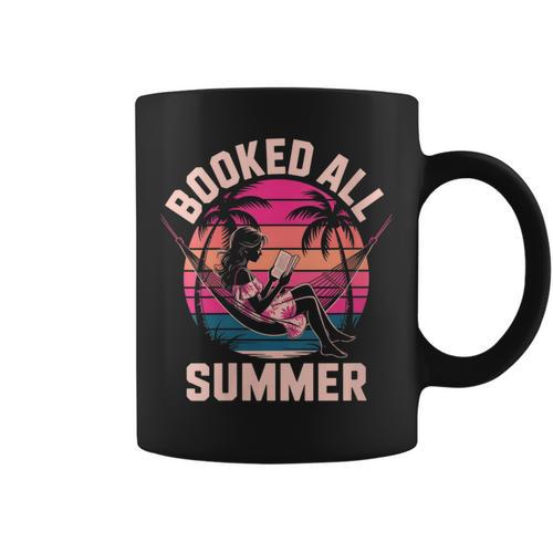 Womens Book Girl Summer Beach Vacation Book Lover Graphic Print Coffee Mug - Bookorys