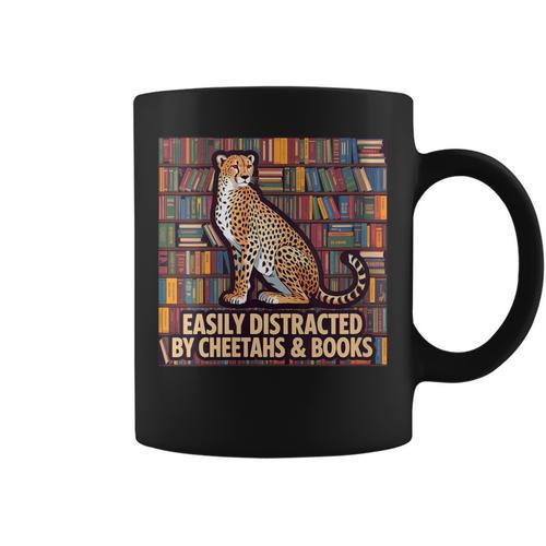 Women's Cheetah Face Women Cheetah Print Stuff Books Nerds Cheetah Graphic Print Coffee Mug - Bookorys