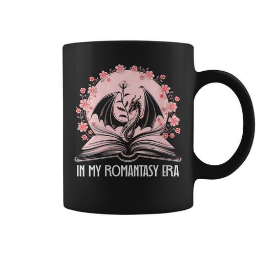 Women's Dragon & Book Romantasy Merch Dark Romance In My Fantasy Era Graphic Print Coffee Mug - Bookorys CA