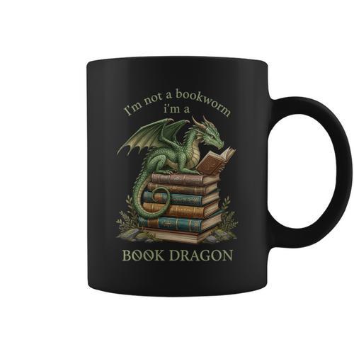 Women's I'm Not A Bookworm I'm A Book Dragon Literary Dragon Reader Graphic Print Coffee Mug - Bookorys UK