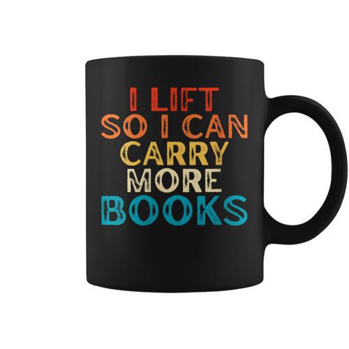 Women's I Lift So I Can Carry More Books Reading Lovers Workout Graphic Print Coffee Mug - Bookorys DE