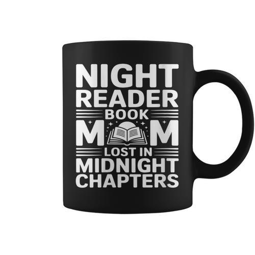 Women's Night Reader Book Mom Lost In Midnight Chapters Graphic Print Coffee Mug - Bookorys