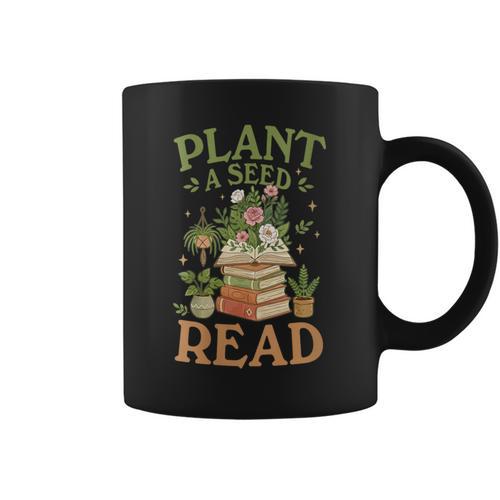 Women's Plant A Seed Read Summer Reading 2026 Teacher Librarian Book Graphic Print Coffee Mug - Bookorys