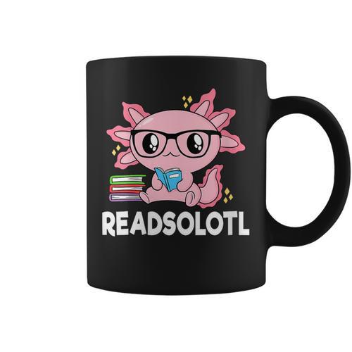 Women's Readsolotl Axolotl Book Lover Reading Women Girls Kids Graphic Print Coffee Mug - Bookorys DE