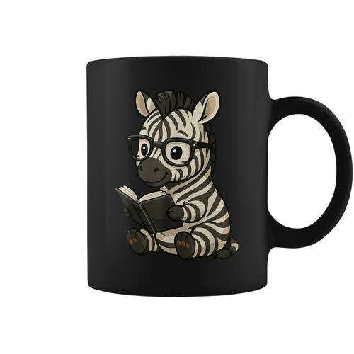 Zebra Reading Book Lover Graphic Print Coffee Mug - Bookorys