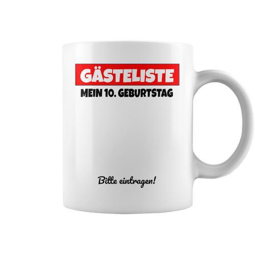 10th Birthday Guest List Guest Book Ten Years Graphic Print Coffee Mug - Bookorys