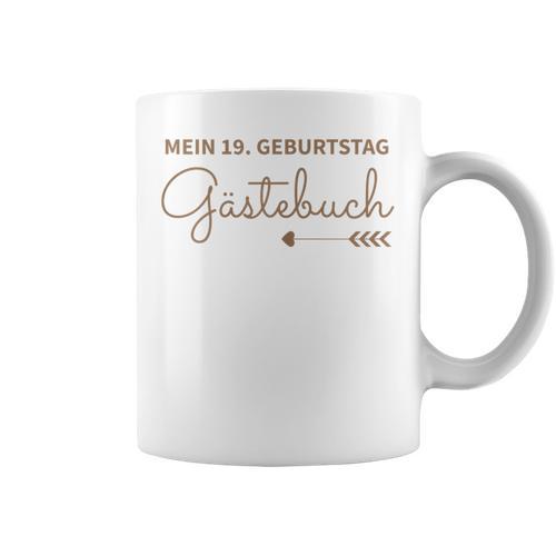19th Birthday 19 Years Party Guest Book Graphic Print Coffee Mug - Bookorys