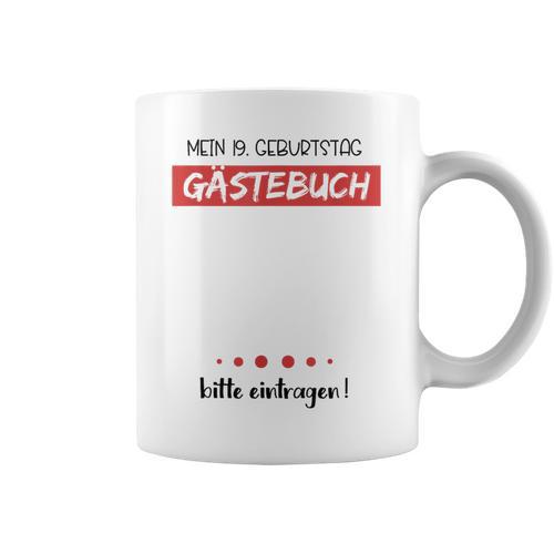 19th Birthday Party Guest Book 19 Years Graphic Print Coffee Mug - Bookorys