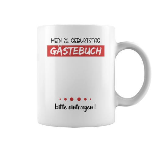 20th Birthday Party Guest Book 20 Years Graphic Print Coffee Mug - Bookorys
