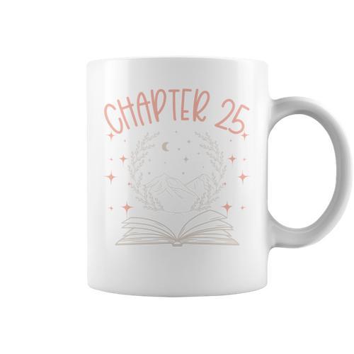 25th Birthday Women Book Lovers Chapter 25 Its My Birthday Comfort Colors Crop Top Graphic Print Coffee Mug - Bookorys
