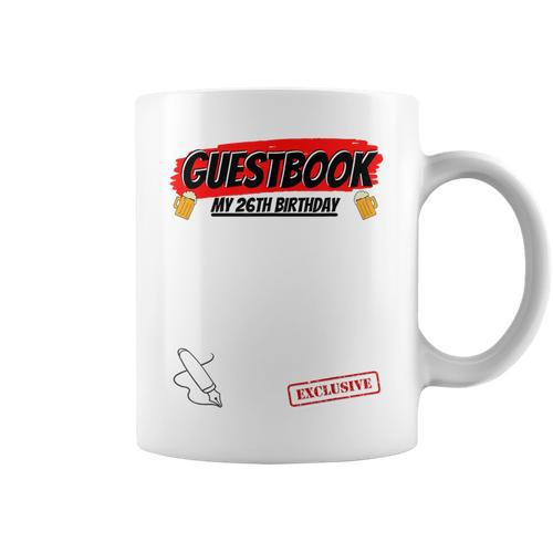 26 Year 26th Birthday Guest Book Graphic Print Coffee Mug - Bookorys