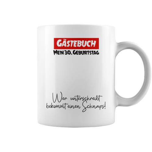 30th Guest Book Birthday Party 30 Years Schnapps Graphic Print Coffee Mug - Bookorys