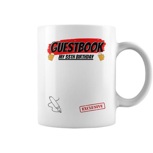 33 Year 33rd Birthday Guest Book Graphic Print Coffee Mug - Bookorys AU