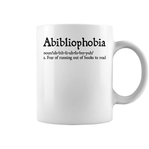 Abibliophobia Reader Top Bookworm Reading Graphic Print Coffee Mug - Bookorys