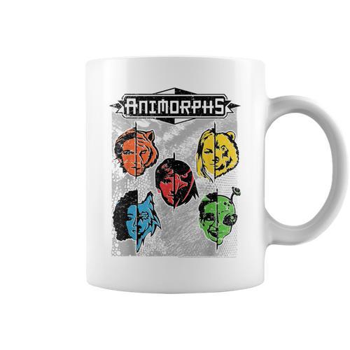 Animorphs Split Face Character Colorful Grid Book Series Graphic Print Coffee Mug - Bookorys