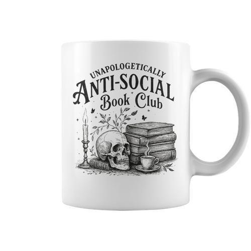 Anti-Social Book Club Bookish Introvert Readers Graphic Print Coffee Mug - Bookorys