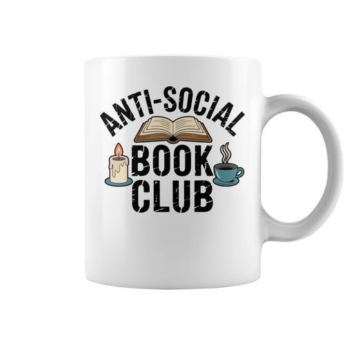 Anti-Social Book Club Booktrovert Bookish Bookworm Graphic Print Coffee Mug - Bookorys AU