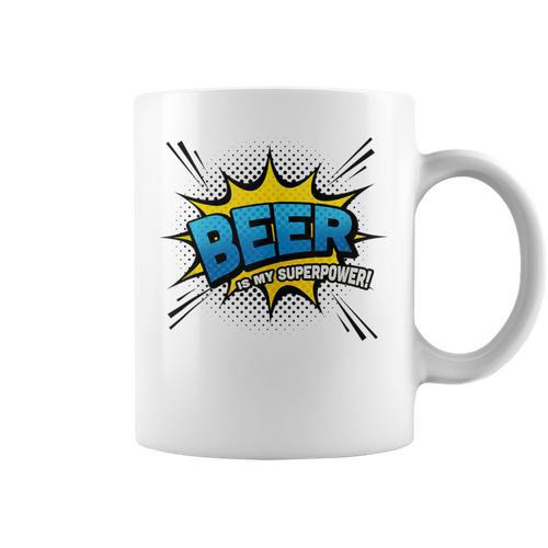 Beer Is My Superpower Comic Book Graphic Print Coffee Mug - Bookorys CA