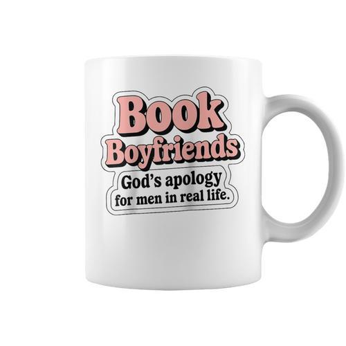 Book Boyfriends – Romance Reader Raglan Baseball Tee Graphic Print Coffee Mug - Bookorys AU