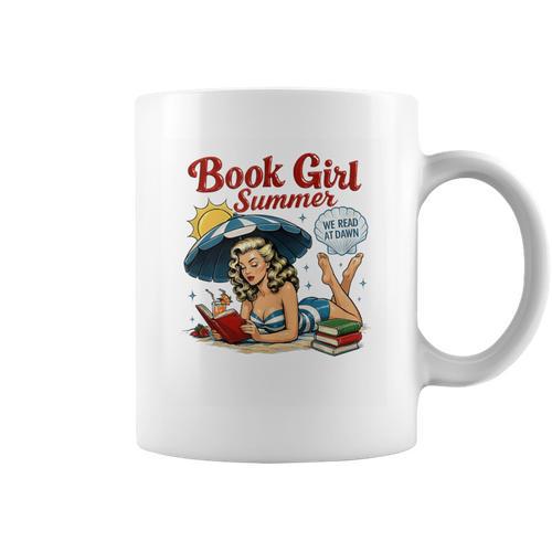 Book Girl Summer We Read At Dawn Graphic Print Coffee Mug - Bookorys