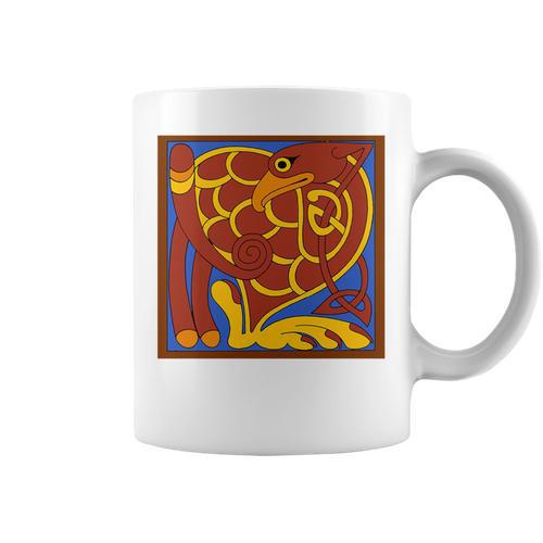 Book Of Kells Celtic Knot Medieval Bird Premium Tri-Blend Graphic Print Coffee Mug - Bookorys