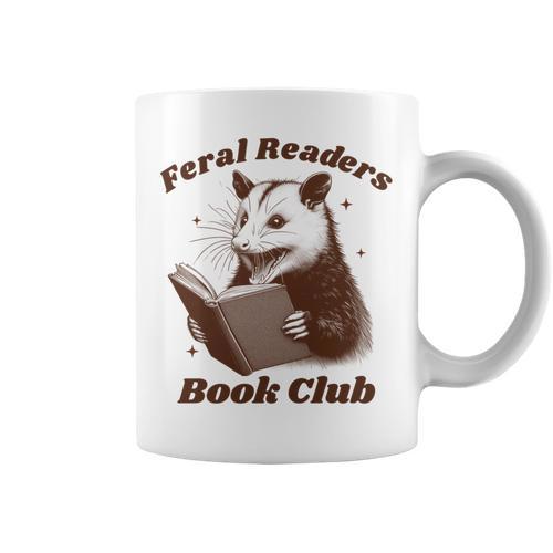Book Lover Opossum Bookish Reader Feral Readers Book Club Graphic Print Coffee Mug - Bookorys