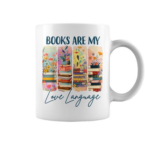 Book Lover Reading Brushstroke Books Are My Love Language Graphic Print Coffee Mug - Bookorys CA