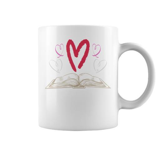 Book Lover Valentines Day Librarian Idea Reading Graphic Print Coffee Mug - Bookorys UK