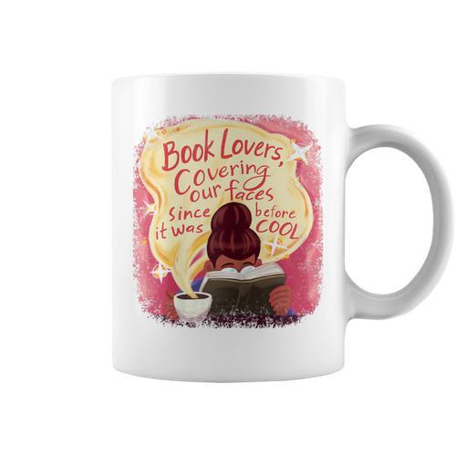 Book Lovers Covering Our Faces Graphic Print Coffee Mug - Bookorys