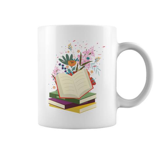 Book Lovers Wildflowers Books Reading Cute Floral Readers Graphic Print Coffee Mug - Bookorys