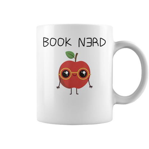 Book Nerd Teacher Apple Backwards E For Men Women Kids Graphic Print Coffee Mug - Bookorys UK