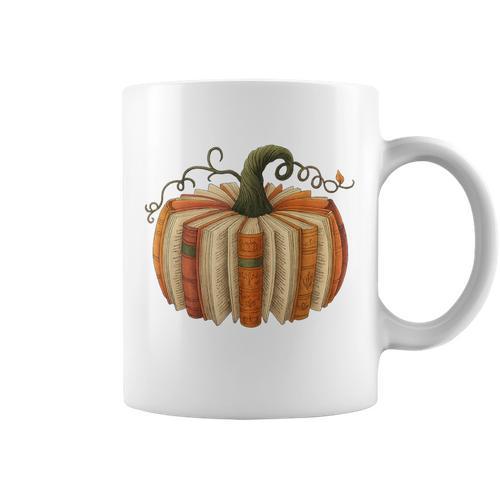 Book Pumpkin Autumn Halloween Literary Readers Graphic Print Coffee Mug - Bookorys