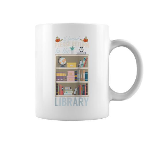 Book Reading If Found Please Return To Library Raglan Baseball Tee Graphic Print Coffee Mug - Bookorys
