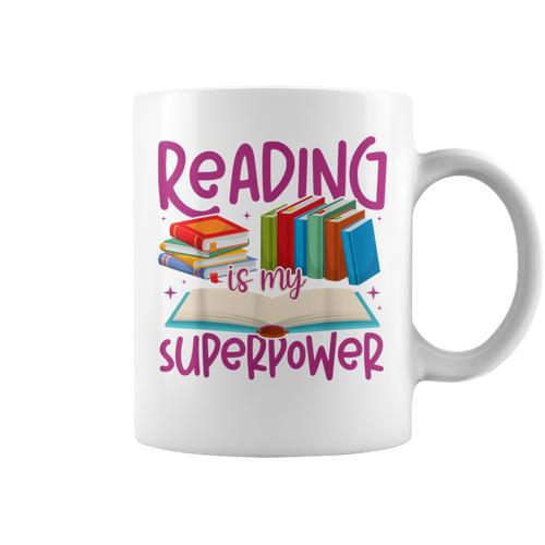 Book Reading Reading Is My Superpower Graphic Print Coffee Mug - Bookorys