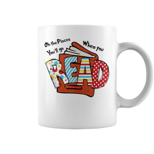 Books Balloon Oh The Places You Will Go When You Read Graphic Print Coffee Mug - Bookorys