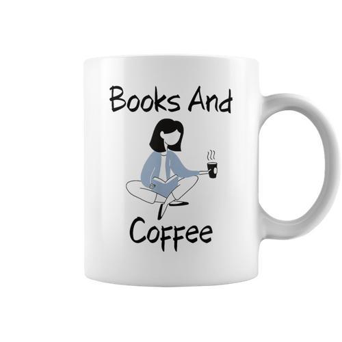 Books And Coffee Girl Graphic Print Coffee Mug - Bookorys