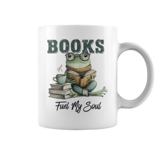 Books Fuel My Soul Graphic Print Coffee Mug - Bookorys