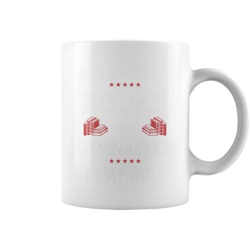 Books And Gymnastics Cute Girl's Premium Graphic Print Coffee Mug - Bookorys DE