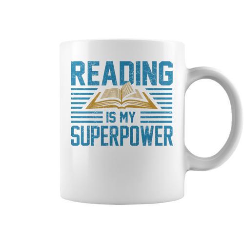 Books Reading My SuperPower Great Idea Art Literature Premium Graphic Print Coffee Mug - Bookorys CA