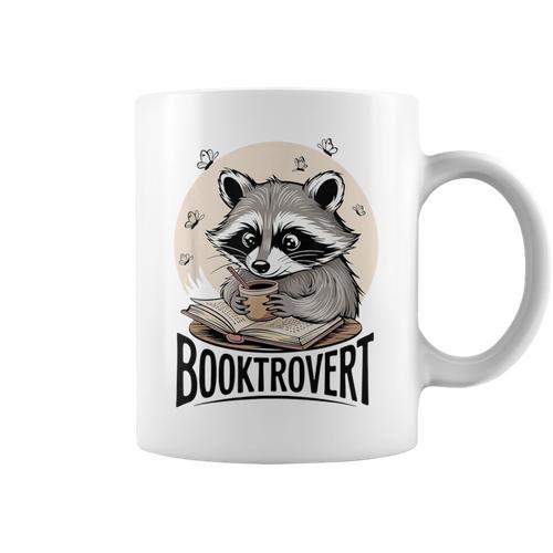 Booktrovert Raccoon Reading And Coffee For Book Lover Graphic Print Coffee Mug - Bookorys AU