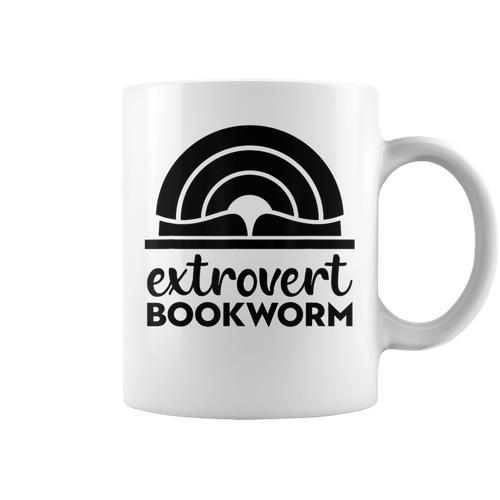 Bookworm Extrovert Fun Book Lovers Reading Graphic Print Coffee Mug - Bookorys AU