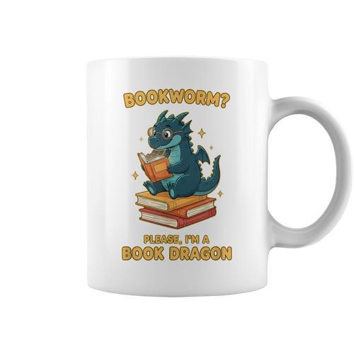 Bookworm Please I'm A Book Dragon Reading For Men Graphic Print Coffee Mug - Bookorys AU