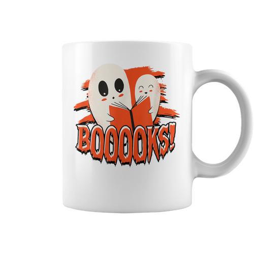 BOOOOKS Halloween Author Reading Of History Books Graphic Print Coffee Mug - Bookorys UK