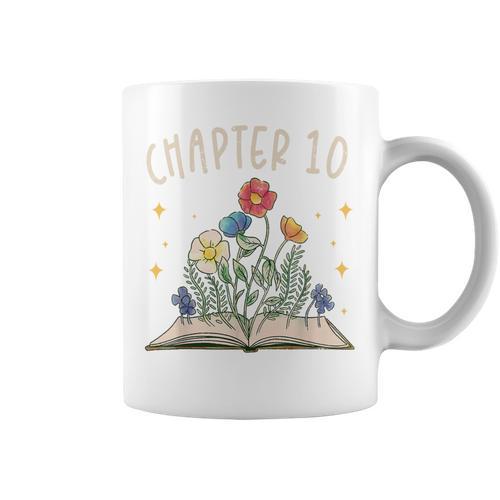 Chapter 10th Birthday Bookworm 10 Years Old For Book Lovers Graphic Print Coffee Mug - Bookorys AU