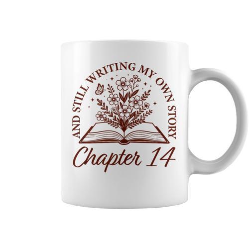 Chapter 14 Book Readers Flower Lovers 14th Birthday Girls Graphic Print Coffee Mug - Bookorys